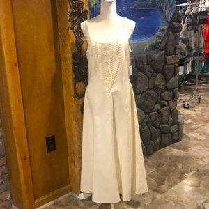 NWT Cream Maxi A-Line Dress with Embroidery XL